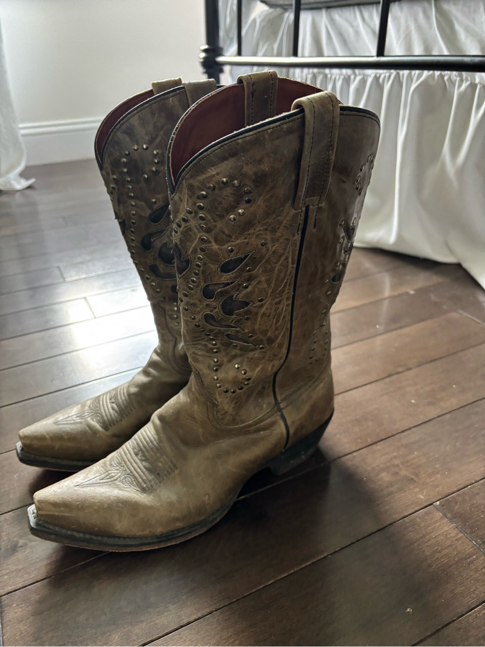 Brown Leather Western Cowboy Boots - Women's